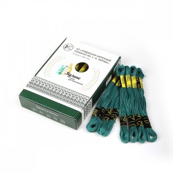 Нитки мулине цв.9274 зеленый 24х8м С-Пб