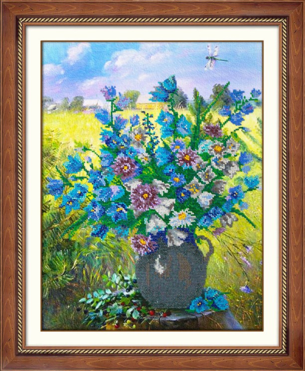 Набор для вышивания бисером ПАУТИНКА арт.Б-1263 Полевые цветы 29х38 см