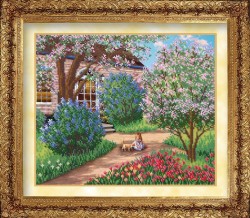 Набор для вышивания бисером РУССКАЯ ИСКУСНИЦА арт.1007 Цветущий сад 31х26 см упак (1 шт)