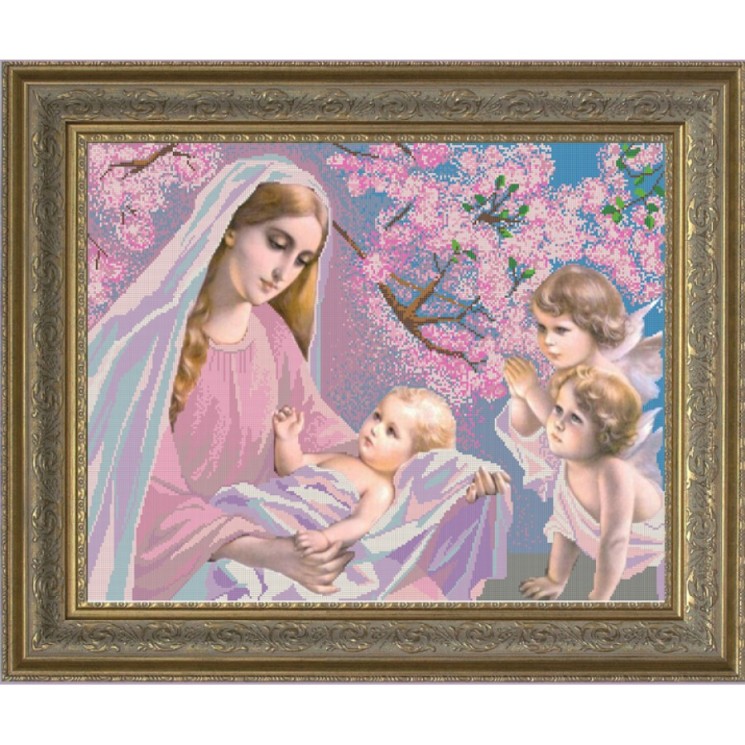Рисунок на ткани (Бисер) КОНЁК арт. 9649 Мадонна с младенцем 45х60 см