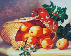 Набор "Колор Кит" картина алмазная арт.КК.KU004 Лукошко с яблоками 40х50