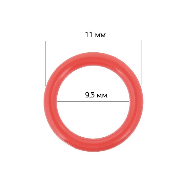 Кольцо для бюстгальтера пластик ARTA.F.SF-1-2 d9,3мм, цв.100 красный, уп.50шт