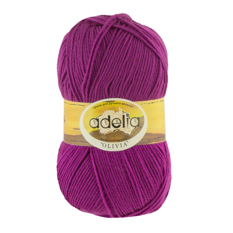 Пряжа ADELIA OLIVIA (60% акрил, 40% шерсть) 5х100г/250м цв.24 сиреневый