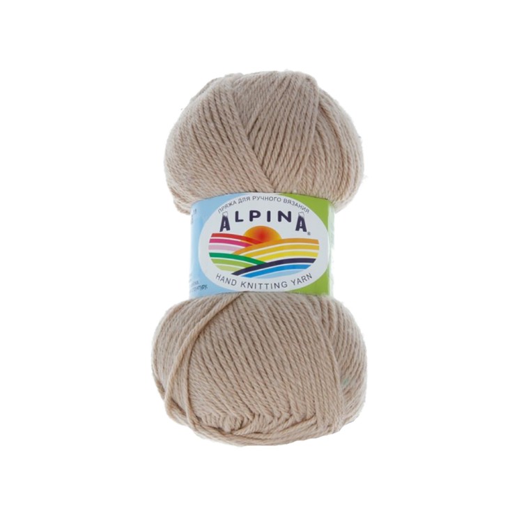Пряжа ALPINA PAULA (60% мериносовая шерсть, 20% натуральный шелк, 20% нейлон) 3х50г/175м цв.03 бежевый