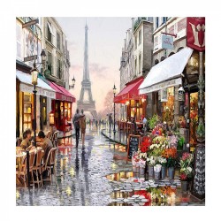 Картины по номерам Molly арт.KH0356 Прогулки по Парижу (20 цветов) 30х30 см