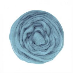 Шерсть для валяния ТРО Гребенная лента (100%полутонкая шерсть) 100г цв.0005 голубой