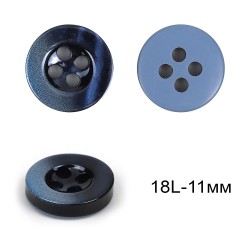 Пуговицы пластик TBY T004 цв.темно-синий 18L-11мм, 4 прокола, 100 шт