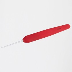 30901 Knit Pro Крючок для вязания с эргономичной ручкой Waves 2мм, алюминий, серебристый/розмарин