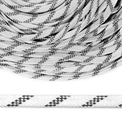 Шнур плоский х/б 12мм турецкое плетение TW цв.001/032 бело-черный уп.50м