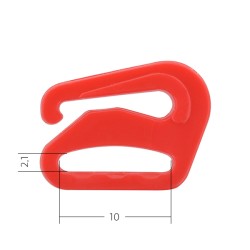 Крючок для бюстгальтера пластик ARTA.F.SF-1-3 d10мм, цв.100 красный, уп.50шт