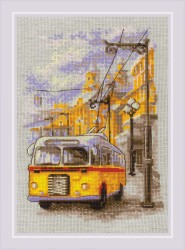 Набор для вышивания РИОЛИС арт.2107 Старый троллейбус 21х30 см