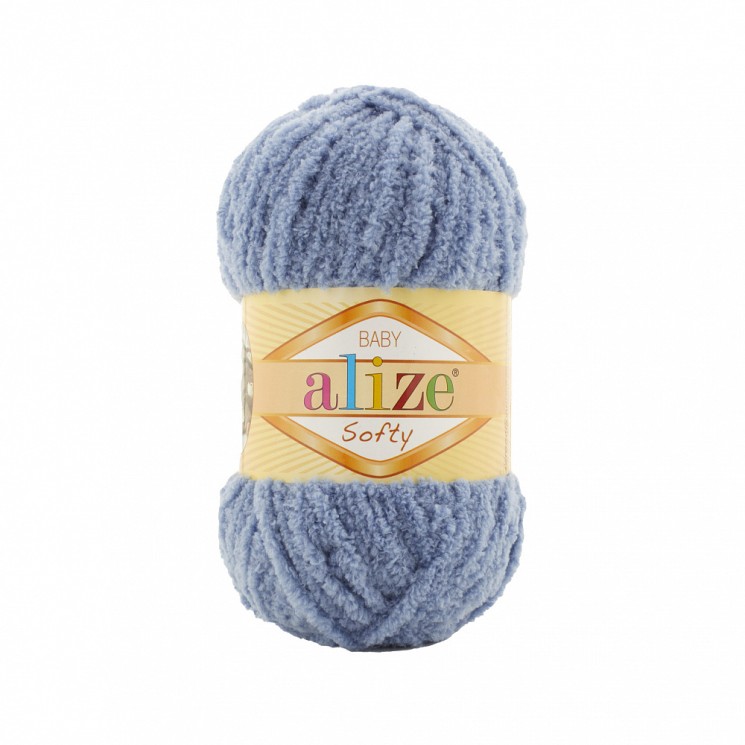 Пряжа для вязания Ализе Softy (100% микрополиэстер) 5х50г/115м цв.374 джинс