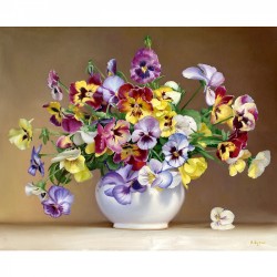 Картины мозаикой Molly арт.KM0243 Бузин. Анютины глазки (40 цветов) 40х50 см