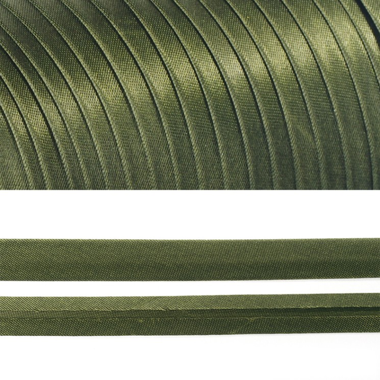 Косая бейка TBY атласная шир.15мм цв.F327 (316) хаки уп.132 м