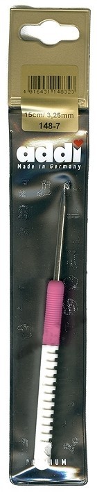 Крючок вязальный с пластиковой ручкой addiColour №3,25 15 см