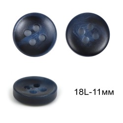Пуговицы пластик TBY DX22002 цв.темно-синий 18L-11мм, 4 прокола, 100 шт