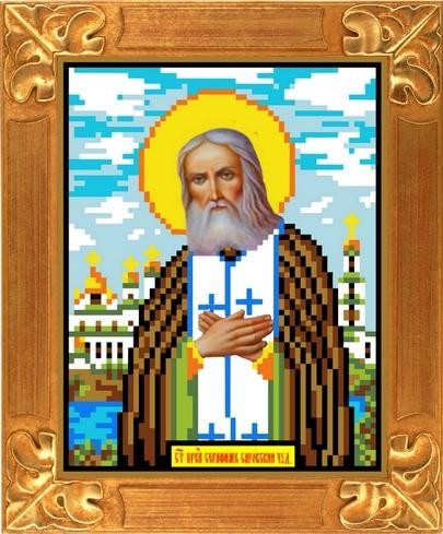 Рисунок на ткани КАРОЛИНКА арт. КБИ-5038 Серафим Саровский 13х16/5 см упак (1 шт)