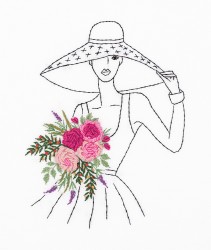 Набор для вышивания PANNA "Живая картина" арт. JK-2171 Дама в шляпке 15х18 см