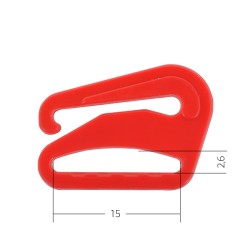 Крючок для бюстгальтера пластик ARTA.F. SF-2-3 d15мм, цв.100 красный, уп.50шт