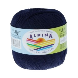 Пряжа ALPINA LILY (100% мерсеризованный хлопок) 10х50 г/175 м цв.121 т.синий