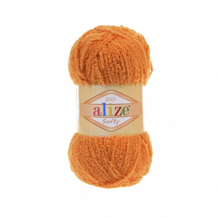 Пряжа для вязания Ализе Softy (100% микрополиэстер) 5х50г/115м цв.006 оранжевый