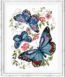 Набор для вышивания ЧУДЕСНАЯ ИГЛА арт.42-03 (В-020) Синие бабочки 14х18см