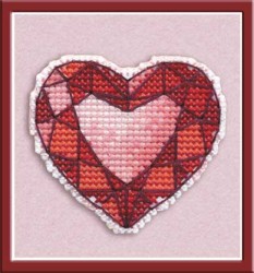 Набор для вышивания ОВЕН арт. 1173 Значок-сердце 5/3х6 см упак (1 шт)