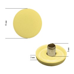 Кнопка New Star (1 часть (А)) шляпка пластик №61 (О-образная) / ALPHA (S-образная) 15мм цв. желтый уп. 720шт
