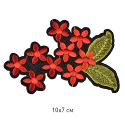 Термоаппликации арт.TBY-2174 Цветы 10х7см, красные уп.10шт