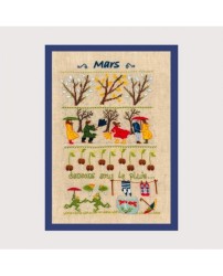 Набор для вышивания Le Bonheur des Dames арт.1152 Mars (Март) 18х28 см