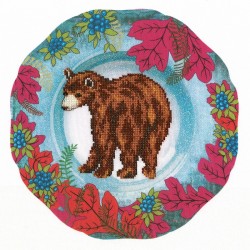 Набор для вышивания РТО арт.M70028 Лесной декор. Медведь 25х25 см