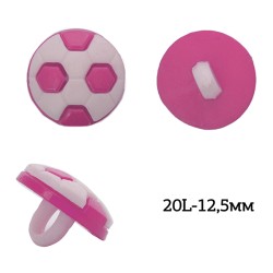 Пуговицы пластик Мячик TBY.P-2820 цв.06 яр.розовый 20L-12,5мм, на ножке, 50 шт