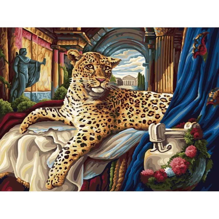 Картины по номерам Белоснежка арт.БЛ.165-AS Римский леопард 30х40 см