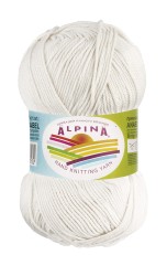 Пряжа ALPINA ANABEL (100% мерсеризованный хлопок) 10х50г/120м цв.002 белый