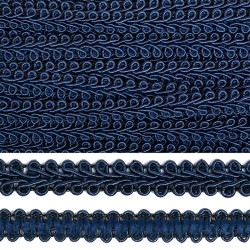 Тесьма TBY Шанель плетеная шир.12мм 0384-0016 цв.F330 т.синий уп.18,28м