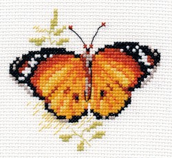 Набор для вышивания АЛИСА арт.0-148 Яркие бабочки. Оранжевая 9х8 см упак (1 шт)