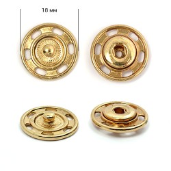 Кнопка пришивная декоративная TBY-BJ106 18мм цв. золото уп. 50шт
