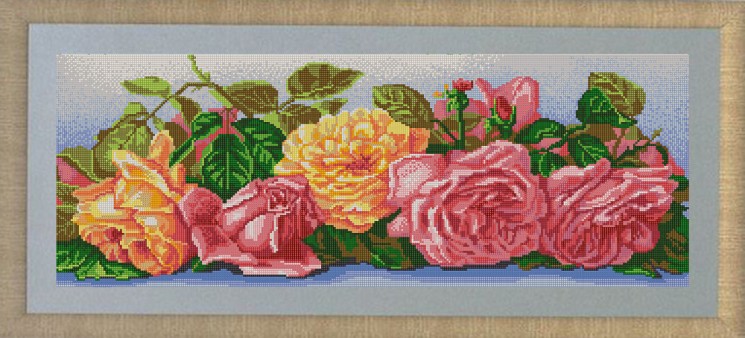 Рисунок на ткани (Бисер) КОНЁК арт. 9651 Розы 25х65 см