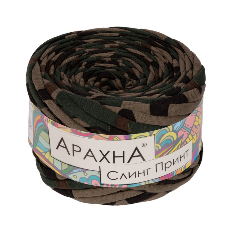 Пряжа ARACHNA Sling Print (100% хлопок) 6х160г/50м цв. 017 хаки