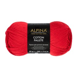 Пряжа ALPINA COTTON PALLETE (50% хлопок, 50% акрил) 10х50г/205м цв.09 красный