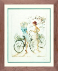 Набор для вышивания LANARTE арт.PN-0007949 Girls On Bicycle 39х49 см