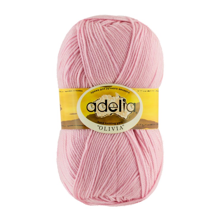 Пряжа ADELIA OLIVIA (60% акрил, 40% шерсть) 5х100г/250м цв.25 св.розовый