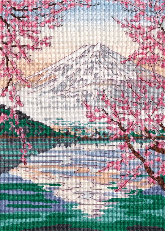 Набор для вышивания ОВЕН арт. 1311 Фудзияма и озеро Кавагути 20х30 см
