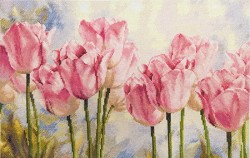 Набор для вышивания АЛИСА арт.2-37 Розовые тюльпаны 40х27 см
