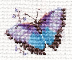 Набор для вышивания АЛИСА арт.0-149 Яркие бабочки. Голубая 8х6 см упак (1 шт)