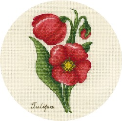 Набор для вышивания PANNA арт. C-1809 Букетик тюльпанов 13х17 см