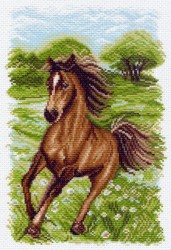 Рисунок на канве МАТРЕНИН ПОСАД арт.28х37 - 1536 Пейзаж с лошадкой
