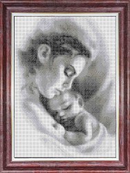 Рисунок на ткани КАРОЛИНКА арт. КБЛ-3047 Мать и ребенок 25,5х36 см