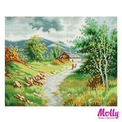 Картины мозаикой Molly арт.GZ596 Жаркий полдень в горах (31 Цвет) 40х50 см упак
