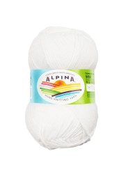 Пряжа ALPINA NANA (70% хлопок, 30% полиамид) 10х50г/105м цв.01 белый